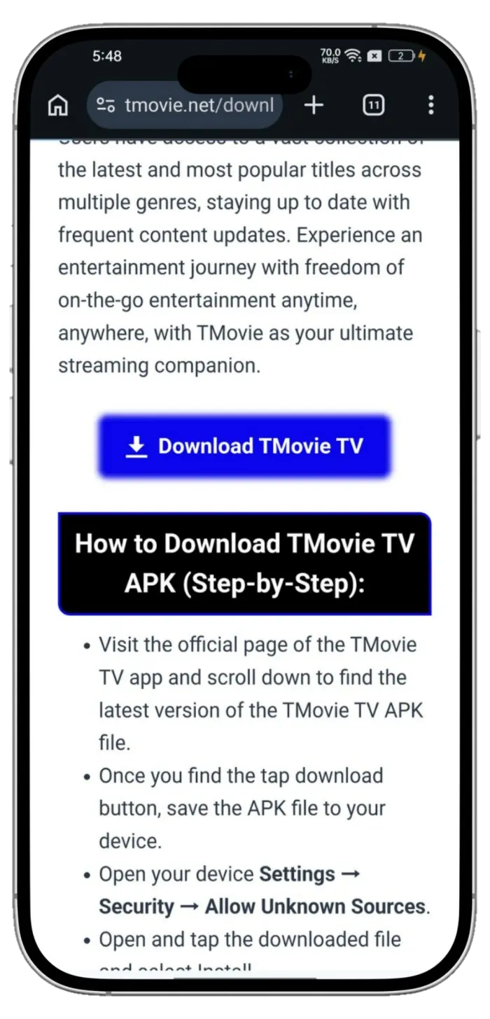 Tmovie TV APK 2026 – Watch Full HD Movies & TV Shows Free 13 Download and Install Tmovie TV 1